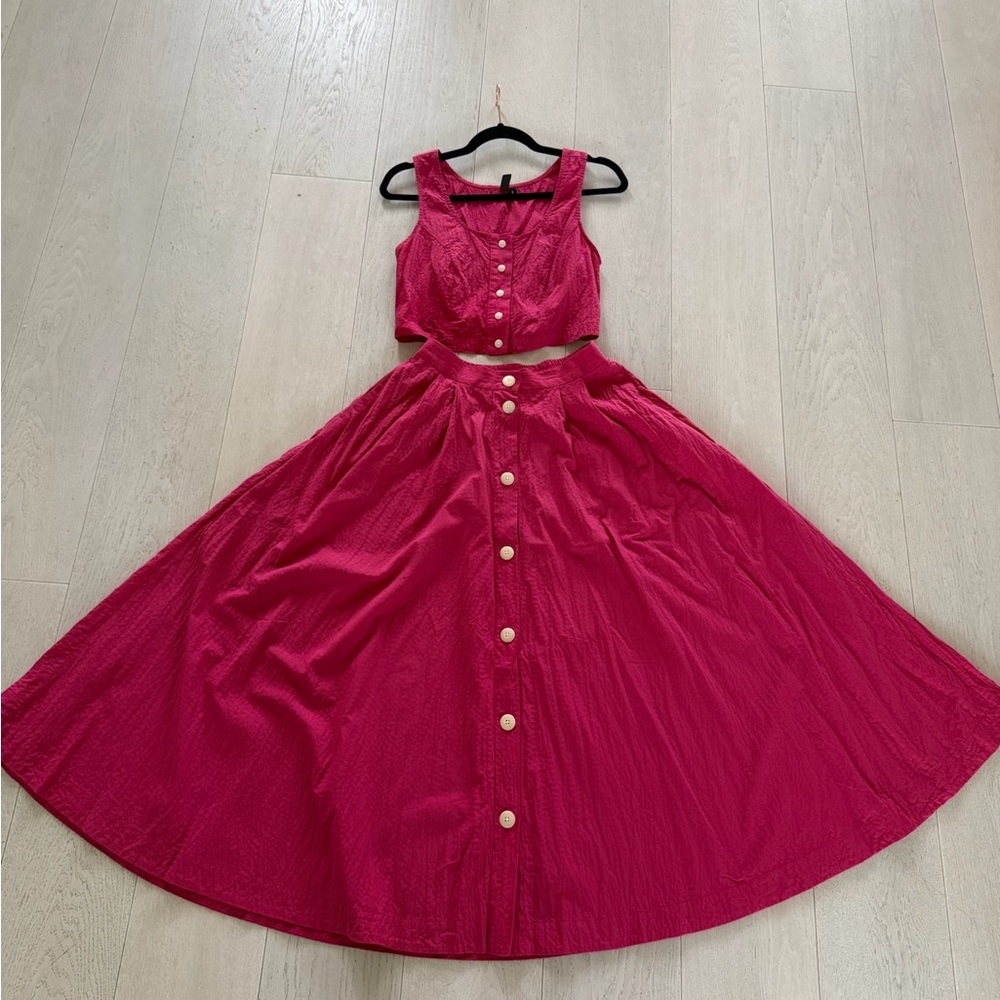 Ilana Kohn Pink Berry Peter skirt and top set